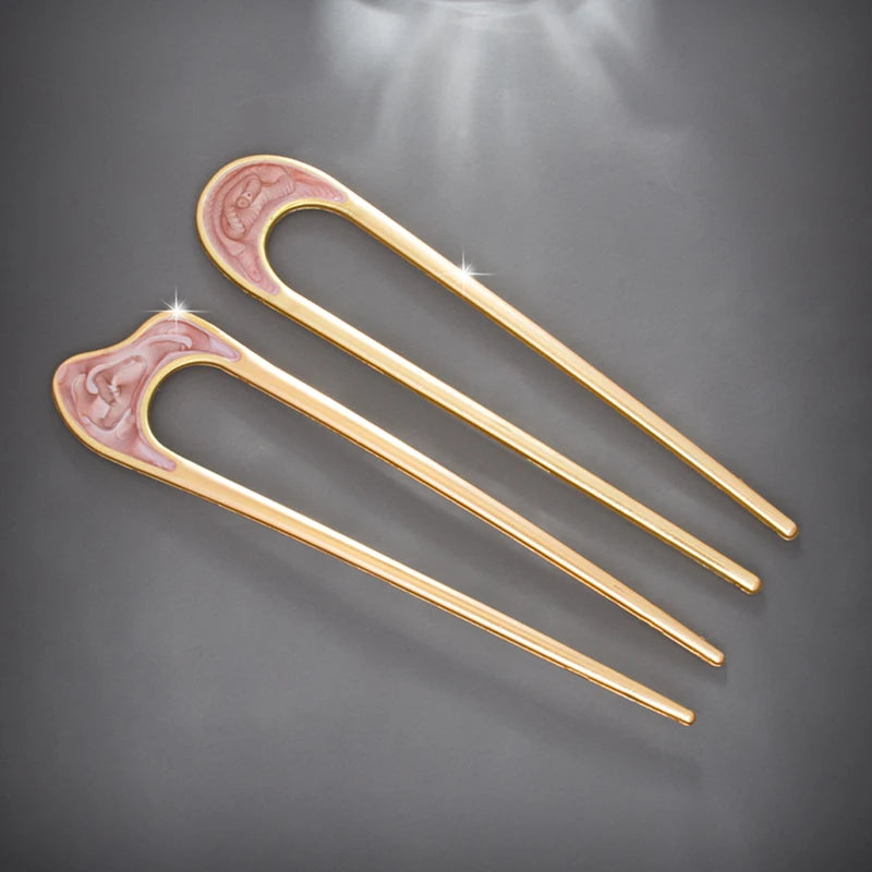 Elegant Shell Enamel U Shape Hairpin